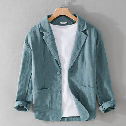 Men’s Blazer – Soft-Shoulder Jacket with Notch Lapel and Patch Pockets