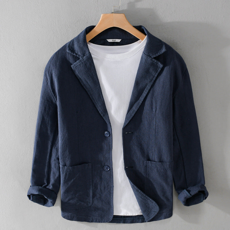 Men’s Blazer – Soft-Shoulder Jacket with Notch Lapel and Patch Pockets