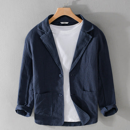 Men’s Blazer – Soft-Shoulder Jacket with Notch Lapel and Patch Pockets