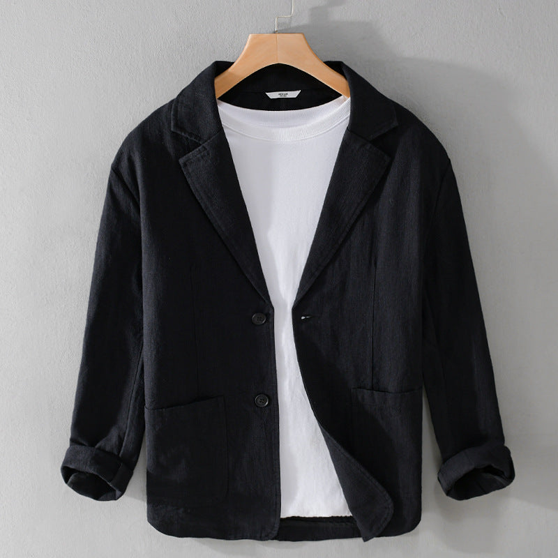 Men’s Blazer – Soft-Shoulder Jacket with Notch Lapel and Patch Pockets