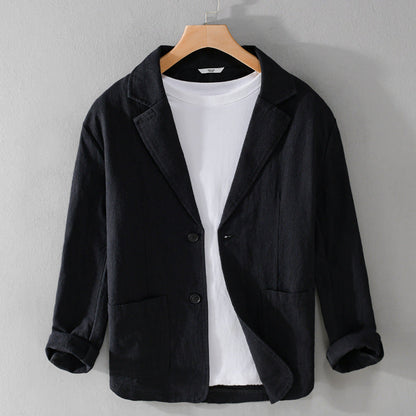 Men’s Blazer – Soft-Shoulder Jacket with Notch Lapel and Patch Pockets