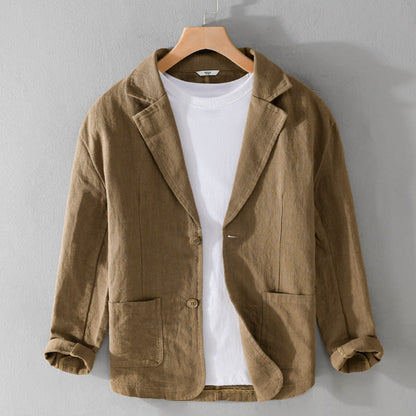 Men’s Blazer – Soft-Shoulder Jacket with Notch Lapel and Patch Pockets