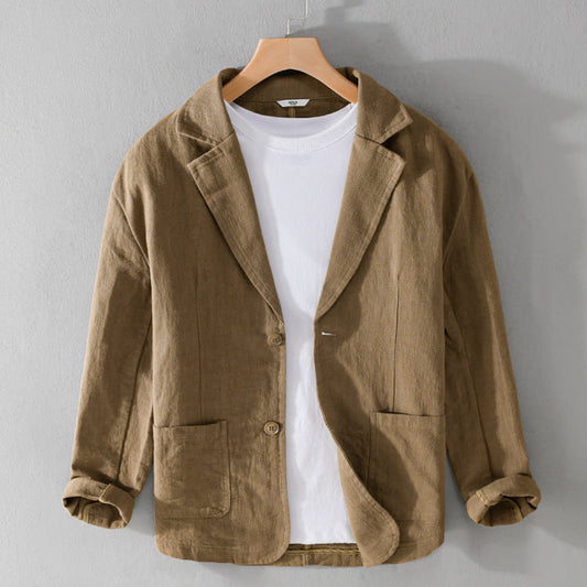 Men’s Blazer – Soft-Shoulder Jacket with Notch Lapel and Patch Pockets