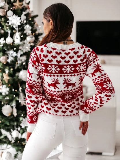 Women’s Nordic Christmas Sweater – Cozy Patterned Knit for Festive Winter Parties