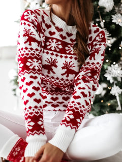 Women’s Nordic Christmas Sweater – Cozy Patterned Knit for Festive Winter Parties