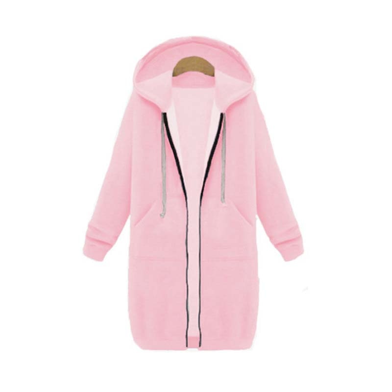 Women’s Longline Zip-Up Hoodie – Relaxed Hooded Layer with Front Pockets