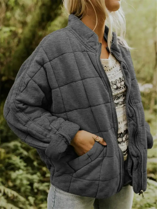 Women’s Oversized Quilted Winter Jacket – Warm Padded Layer for Cold-Weather Wear