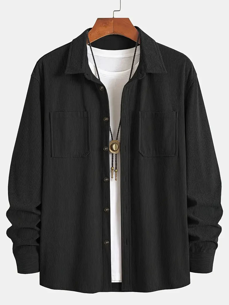 Men’s Shirt Jacket – Flap Chest Pockets with Full Button Placket