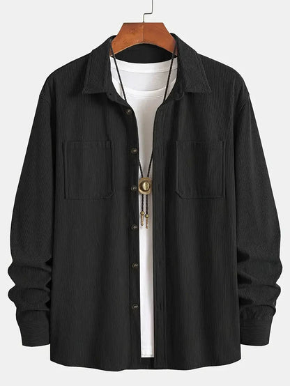 Men’s Shirt Jacket – Flap Chest Pockets with Full Button Placket