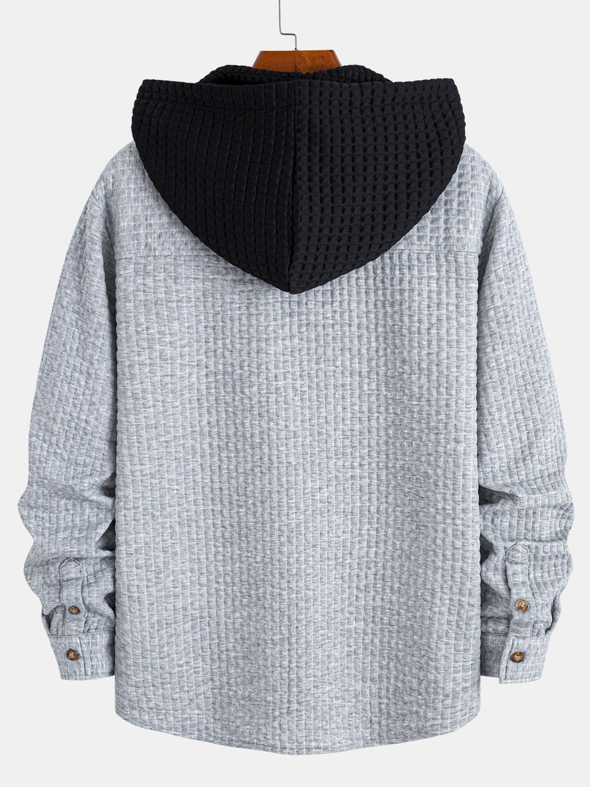 Men’s Waffle Hooded Shirt and Jogger Set – Textured Weekend Casualwear