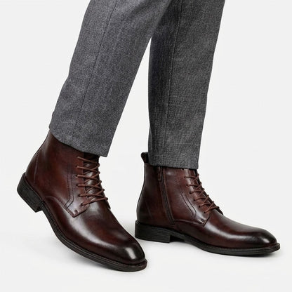 Men’s Heritage Leather Boots – Classic Lace-Up Ankle Style for Tailored and Everyday Wear