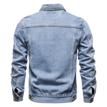 Men’s Heritage Denim Trucker Jacket – Structured Button-Front Layer with Contrast Stitching and Utility Pockets