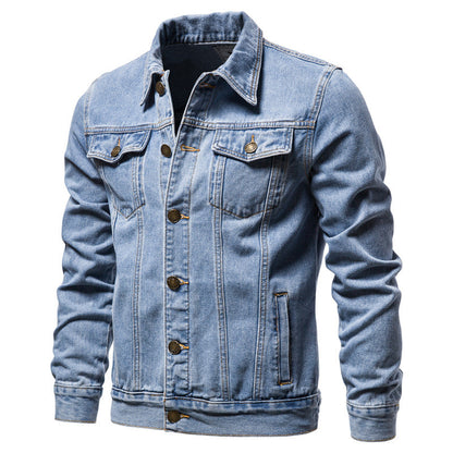 Men’s Heritage Denim Trucker Jacket – Structured Button-Front Layer with Contrast Stitching and Utility Pockets