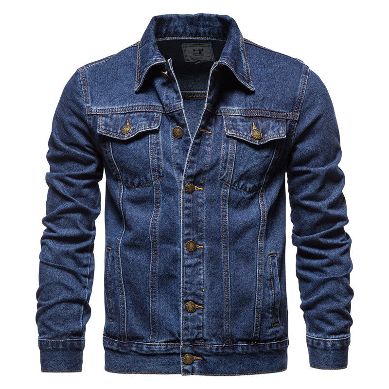 Men’s Heritage Denim Trucker Jacket – Structured Button-Front Layer with Contrast Stitching and Utility Pockets