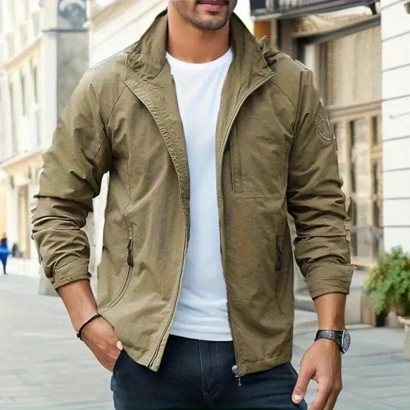 Men’s Transitional Jacket – Stand Collar with Secure Zip Pockets
