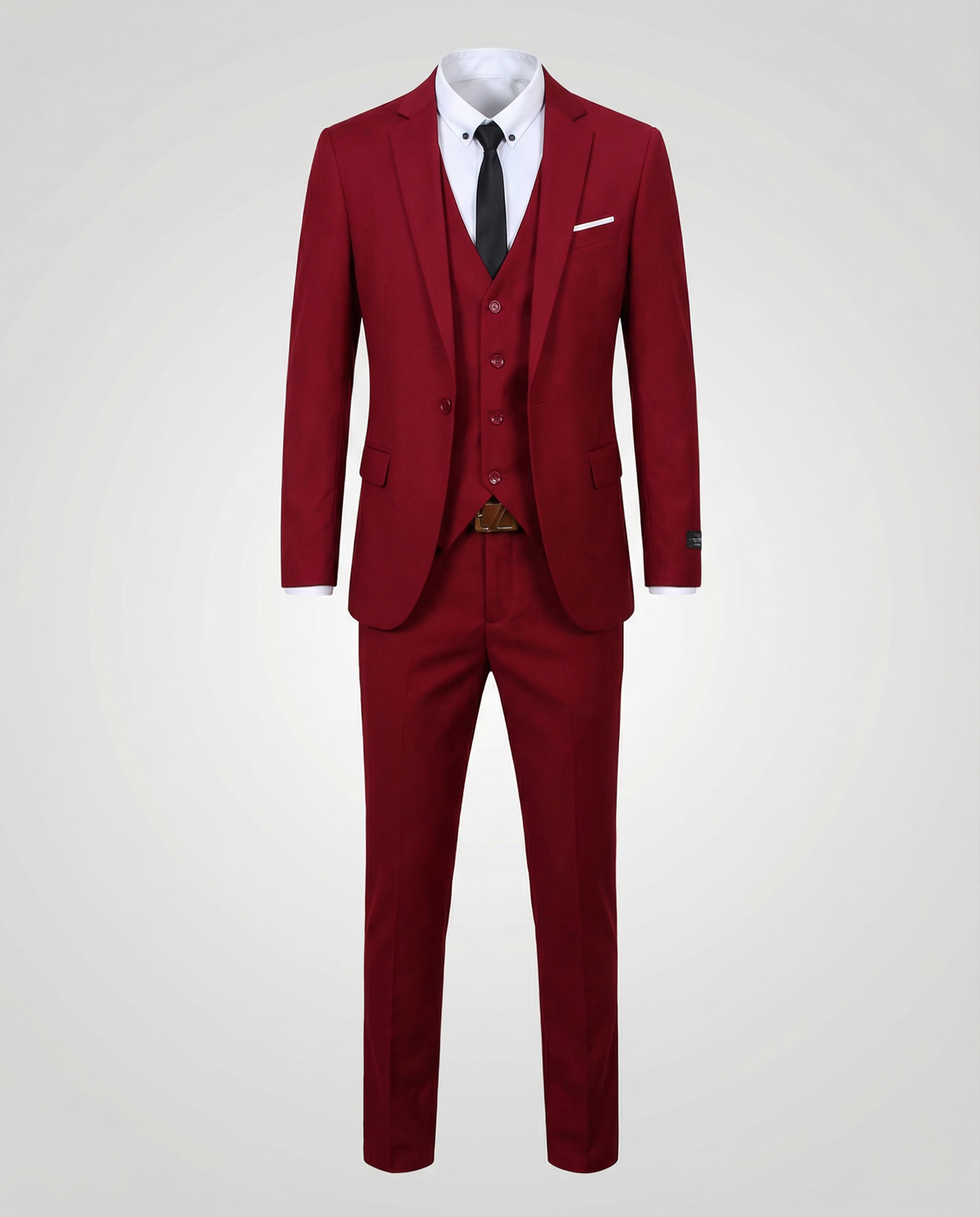 Men’s Tailored Three-Piece Suit – Single-Breasted Jacket Waistcoat and Trousers for Weddings and Business
