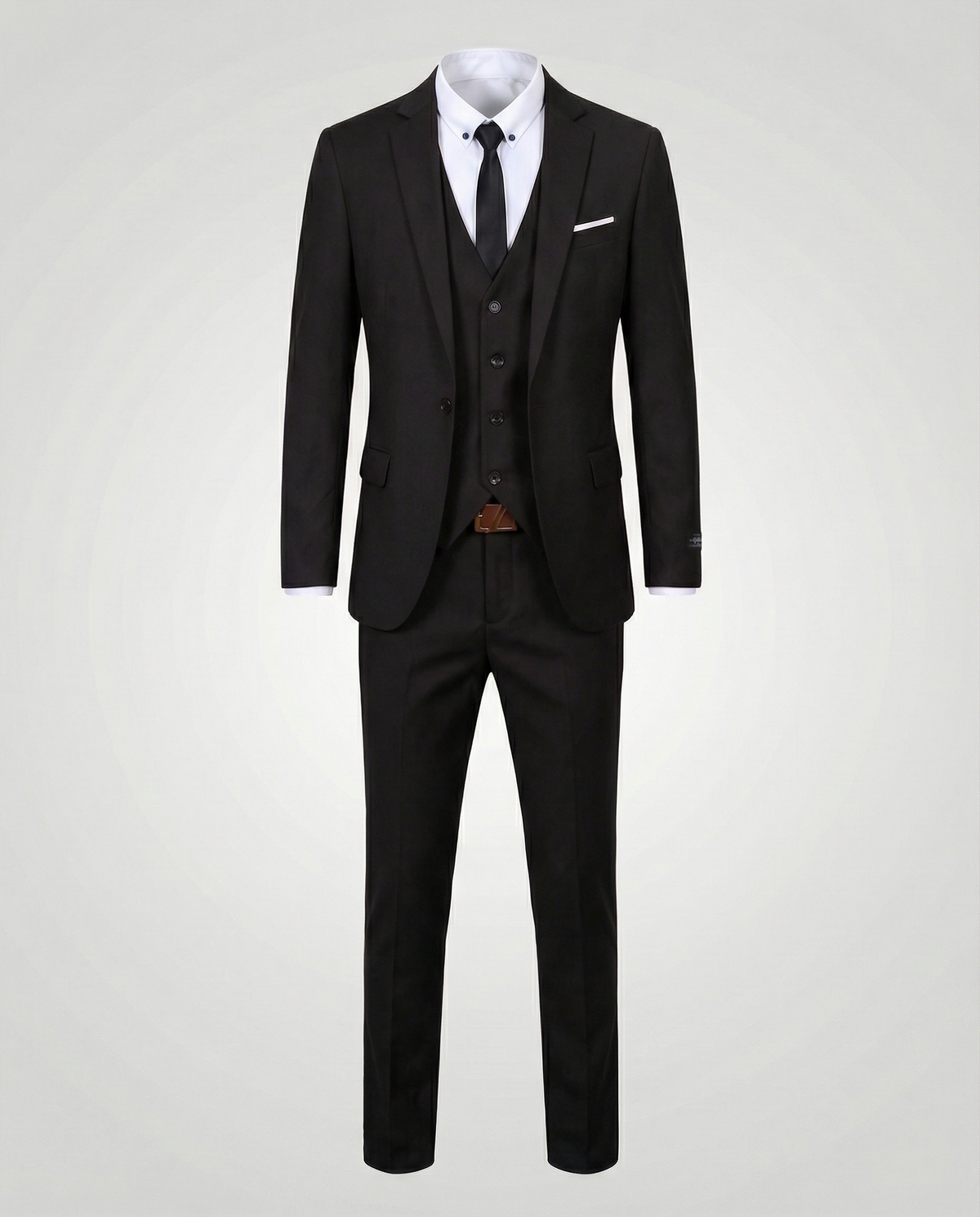Men’s Tailored Three-Piece Suit – Single-Breasted Jacket Waistcoat and Trousers for Weddings and Business