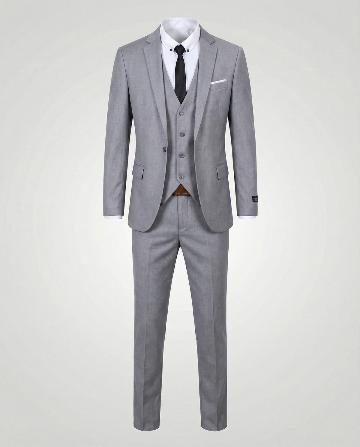 Men’s Tailored Three-Piece Suit – Single-Breasted Jacket Waistcoat and Trousers for Weddings and Business