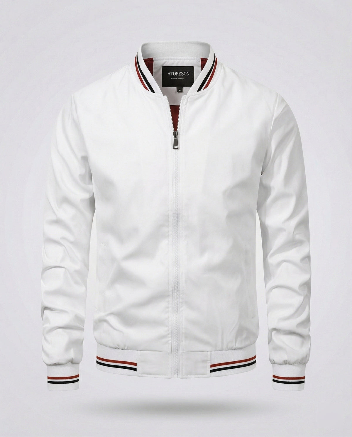 Men’s Water-Resistant Nylon Bomber Jacket – Lightweight Breathable Layer for Smart Casual Wear