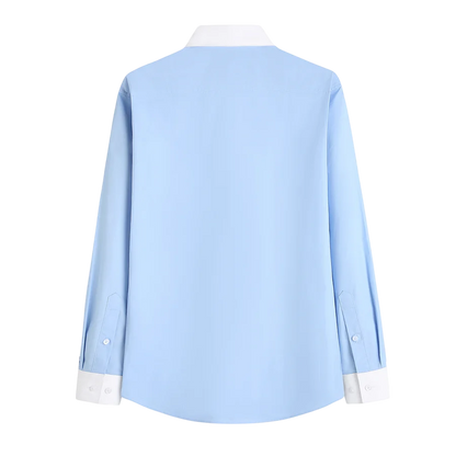 Men’s Rounded Collar Cotton Shirt for Refined Business and Occasion Styling