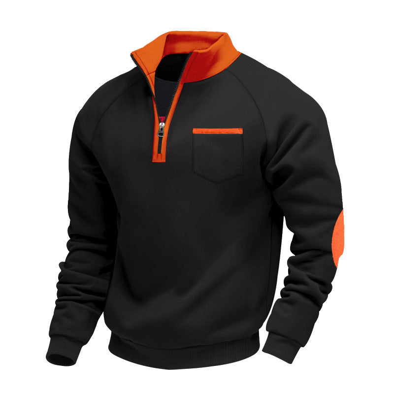 Men’s Stand-Collar Quarter-Zip Sweatshirt – Practical Layer for Autumn and Winter