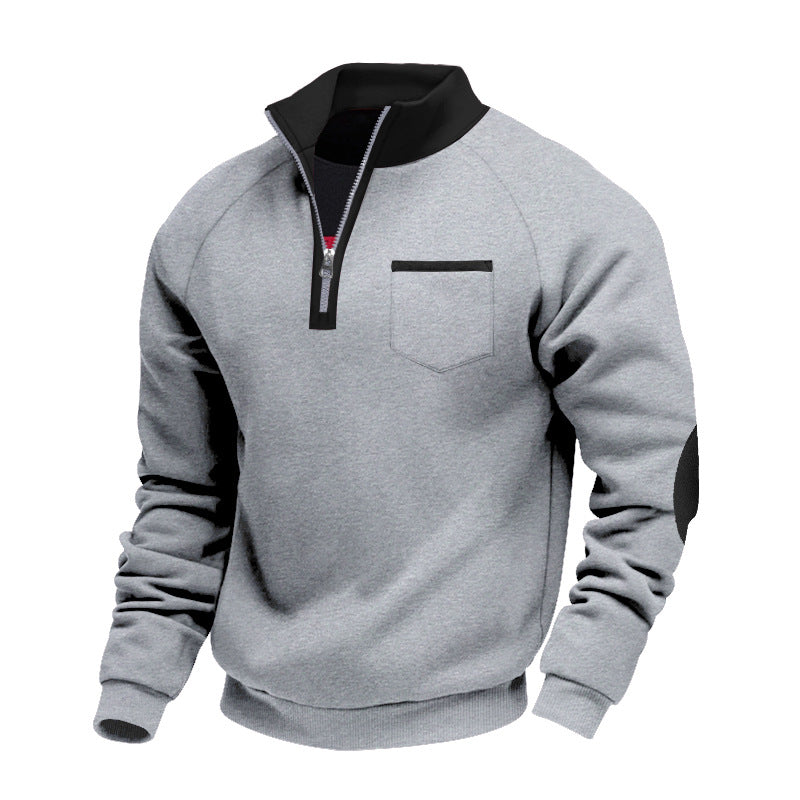 Men’s Stand-Collar Quarter-Zip Sweatshirt – Practical Layer for Autumn and Winter