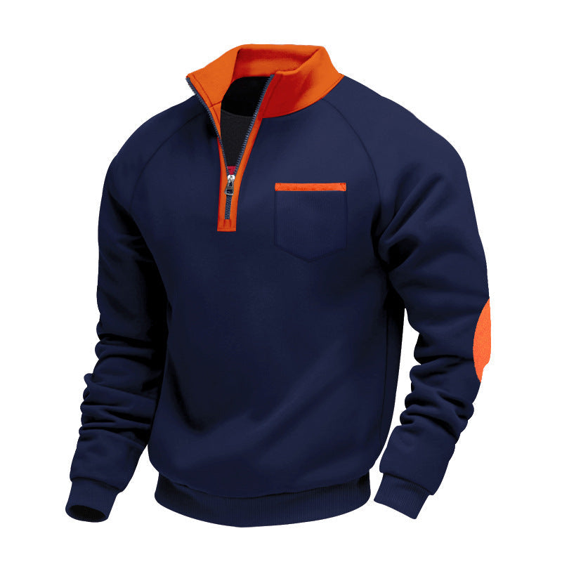 Men’s Stand-Collar Quarter-Zip Sweatshirt – Practical Layer for Autumn and Winter