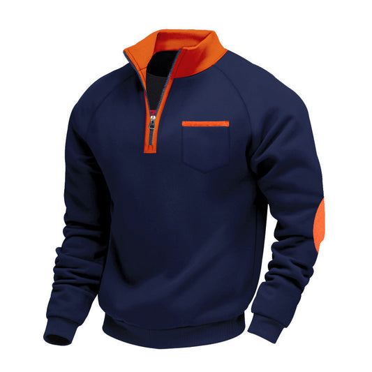 Men’s Stand-Collar Quarter-Zip Sweatshirt – Practical Layer for Autumn and Winter