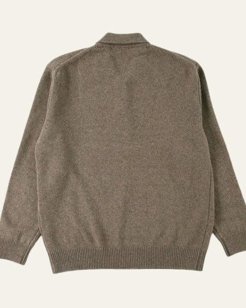 Men’s Button-Placket Polo Sweater – Soft Knit Layer for Smart Casual Autumn Wear