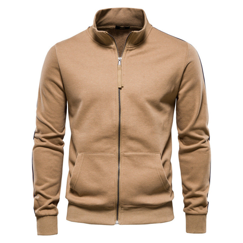 Men’s Stand-Collar Zip Jacket – Casual Pocketed Layer for Autumn and Winte