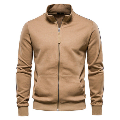 Men’s Stand-Collar Zip Jacket – Casual Pocketed Layer for Autumn and Winte