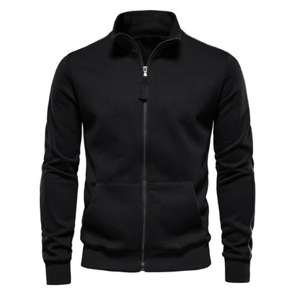 Men’s Stand-Collar Zip Jacket – Casual Pocketed Layer for Autumn and Winte