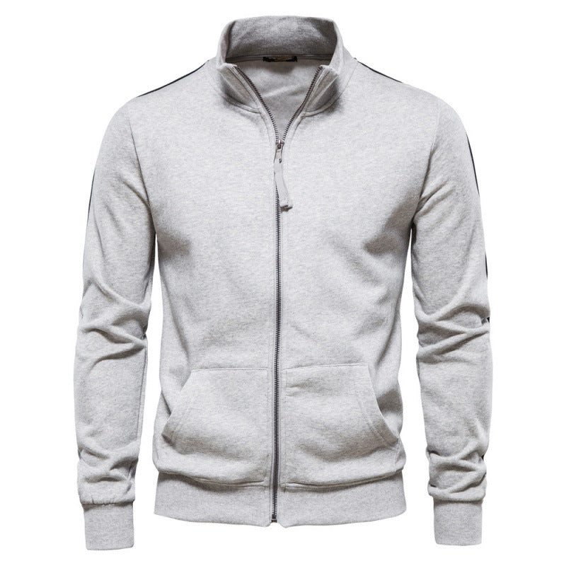 Men’s Stand-Collar Zip Jacket – Casual Pocketed Layer for Autumn and Winte