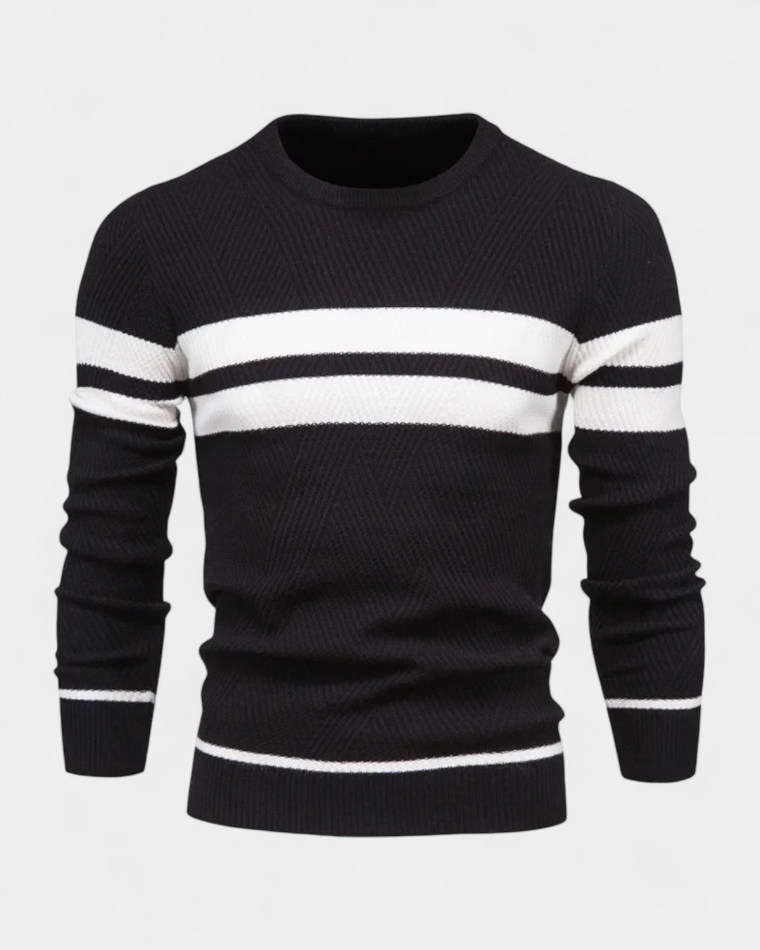 Men’s Textured Crew-Neck Sweater – Refined Everyday Knit for Autumn and Winter