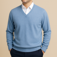 Men’s V-Neck Sweater – Refined Long-Sleeve Knit for Office and Daily Wear