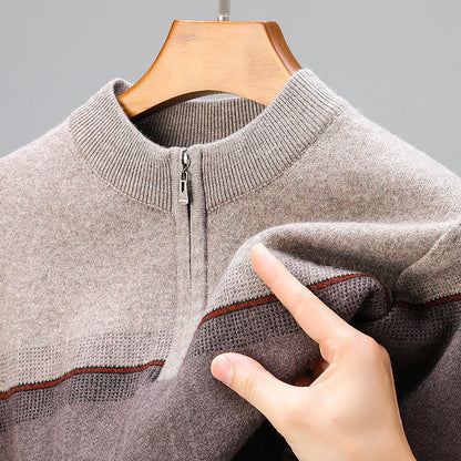 Men’s Quarter-Zip Knit Sweater – Smart High-Neck Layer for Work and Weekends