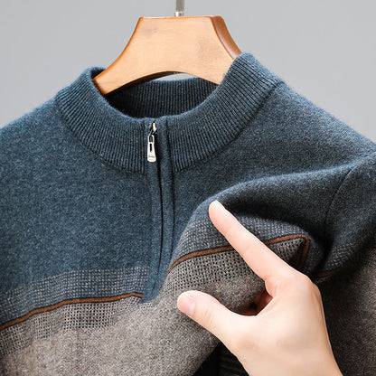 Men’s Quarter-Zip Knit Sweater – Smart High-Neck Layer for Work and Weekends