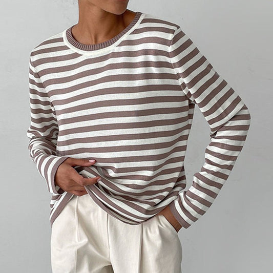 Women’s Relaxed Crew Neck Sweater – Casual Long-Sleeve Layer for Spring and Autumn