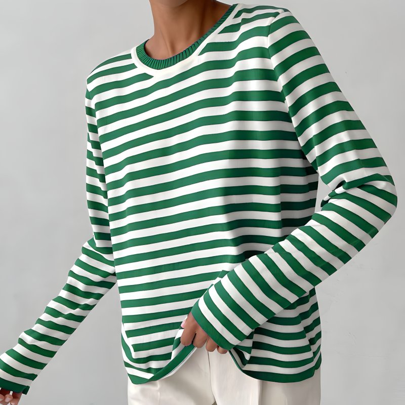 Women’s Relaxed Crew Neck Sweater – Casual Long-Sleeve Layer for Spring and Autumn
