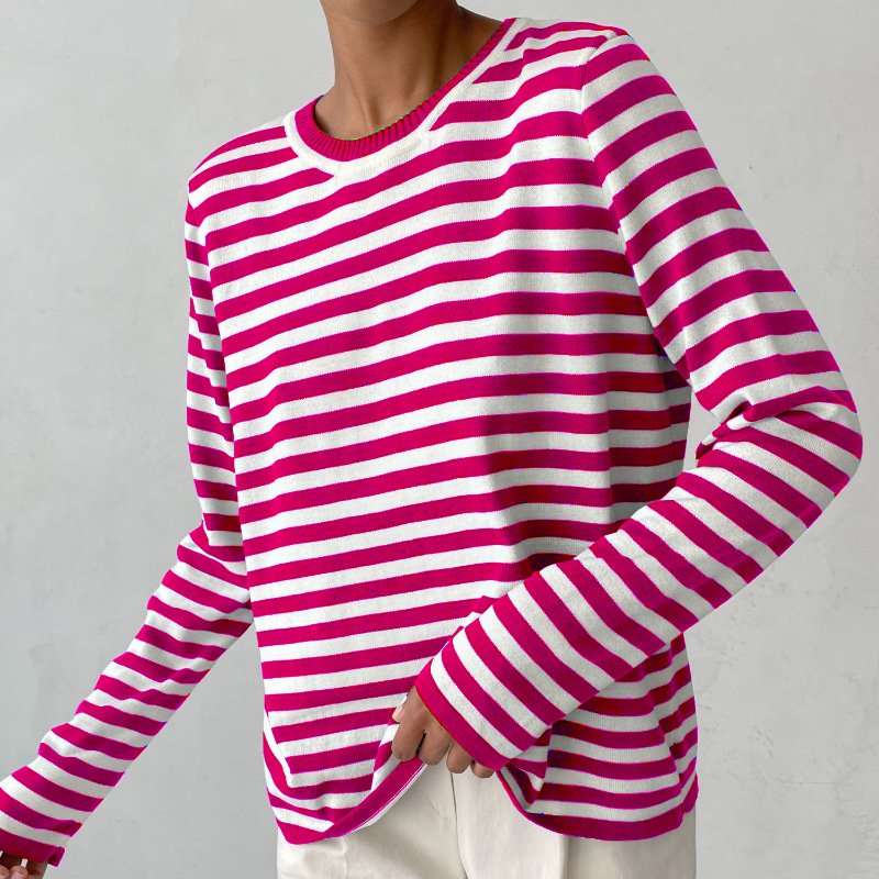 Women’s Relaxed Crew Neck Sweater – Casual Long-Sleeve Layer for Spring and Autumn