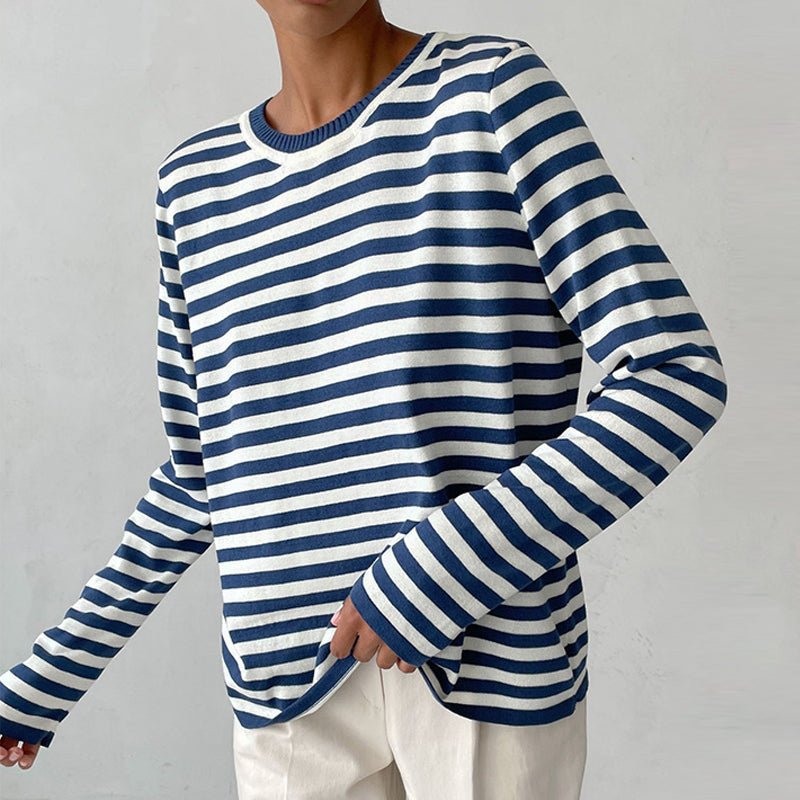 Women’s Relaxed Crew Neck Sweater – Casual Long-Sleeve Layer for Spring and Autumn