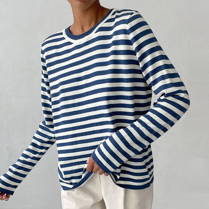 Women’s Relaxed Crew Neck Sweater – Casual Long-Sleeve Layer for Spring and Autumn