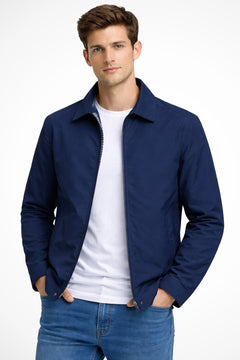 Men’s Classic Harrington Jacket – Structured Zip-Up Layer for Smart Casual Everyday Wear