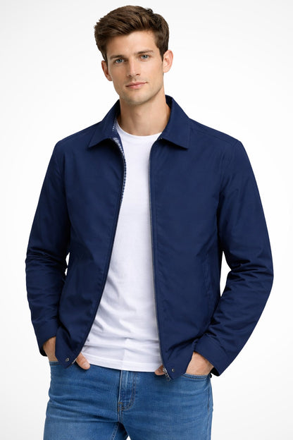 Men’s Classic Harrington Jacket – Structured Zip-Up Layer for Smart Casual Everyday Wear