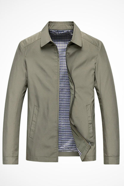 Men’s Classic Harrington Jacket – Structured Zip-Up Layer for Smart Casual Everyday Wear