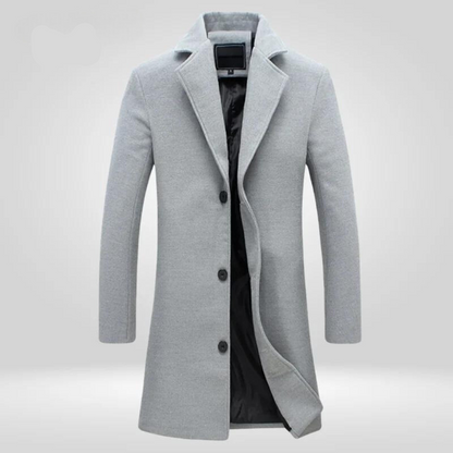 Men’s Tailored Winter Overcoat – Classic Longline Layer for Smart Everyday and Formal Cold-Weather Wear