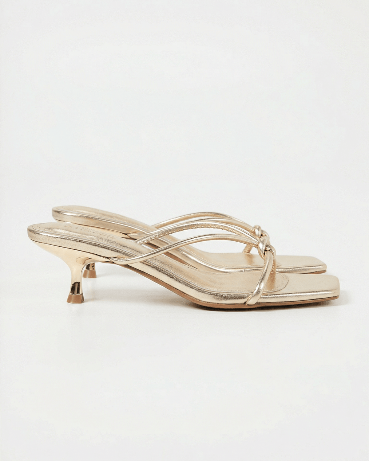 Women’s Knotted Strap Mule Sandals – Kitten Heel Square-Toe Slip-Ons for Evening Wear