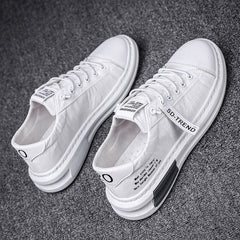 Men’s Lightweight Canvas Sneakers – Lace-Up Low-Top Trainers with Panelled Upper and Cushioned Sole
