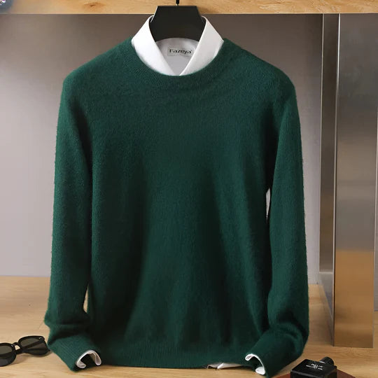 Men’s Lightweight Knitted Jumper – Crew Neck with Ribbed Trims