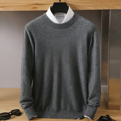Men’s Lightweight Knitted Jumper – Crew Neck with Ribbed Trims